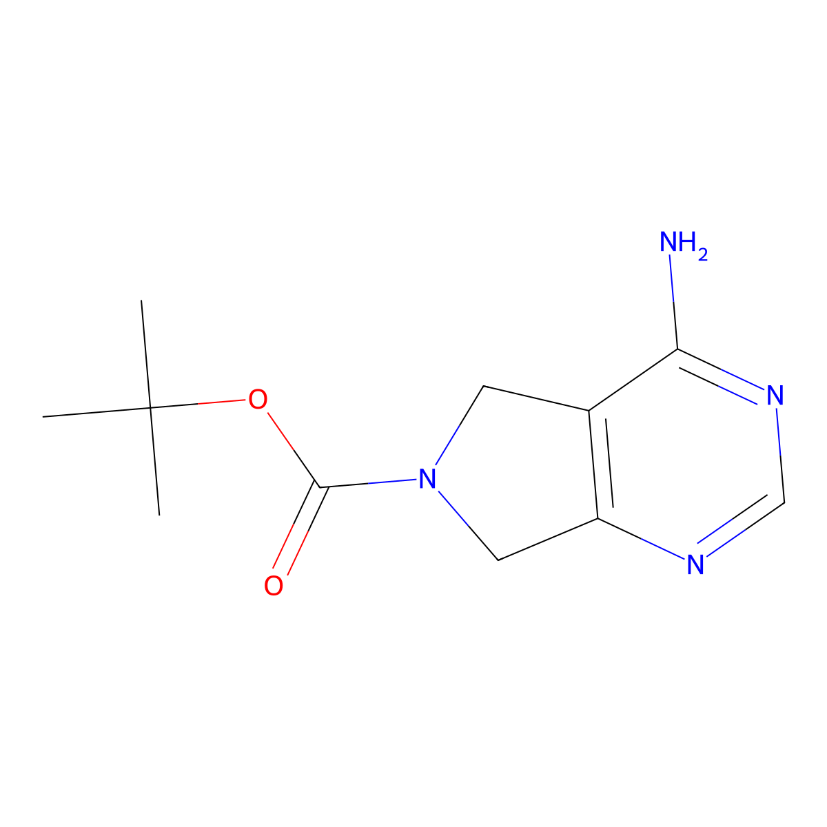 Tert-butyl 4-amino-5H-pyrrolo[3,4-D]pyrimidine-6(7H)-carboxylate molecular structure, CAS 1227461-25-7