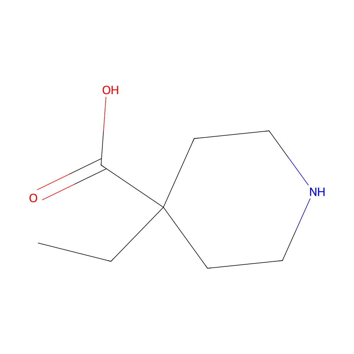 4-Ethylpiperidine-4-carboxylic acid molecular structure, CAS 1227465-48-6