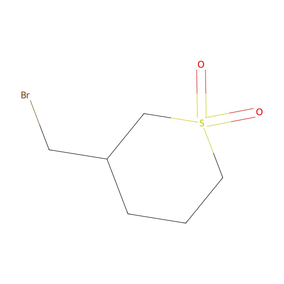 2H-Thiopyran, 3-(bromomethyl)tetrahydro-, 1,1-dioxide molecular structure, CAS 1227465-51-1