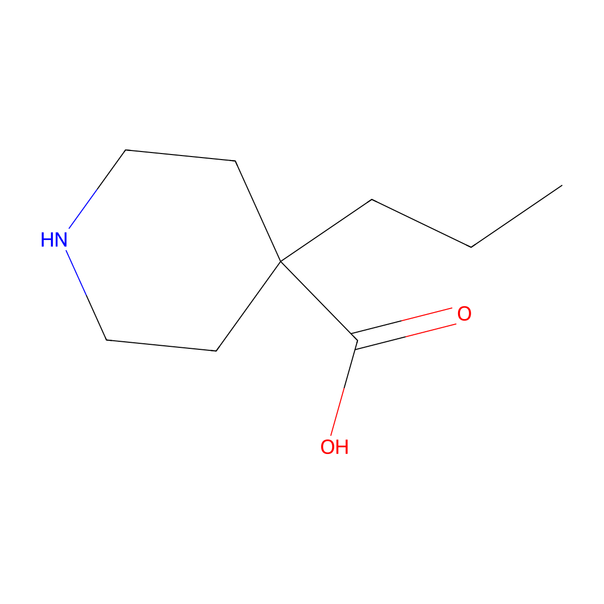 4-Propylpiperidine-4-carboxylic acid molecular structure, CAS 1227465-56-6