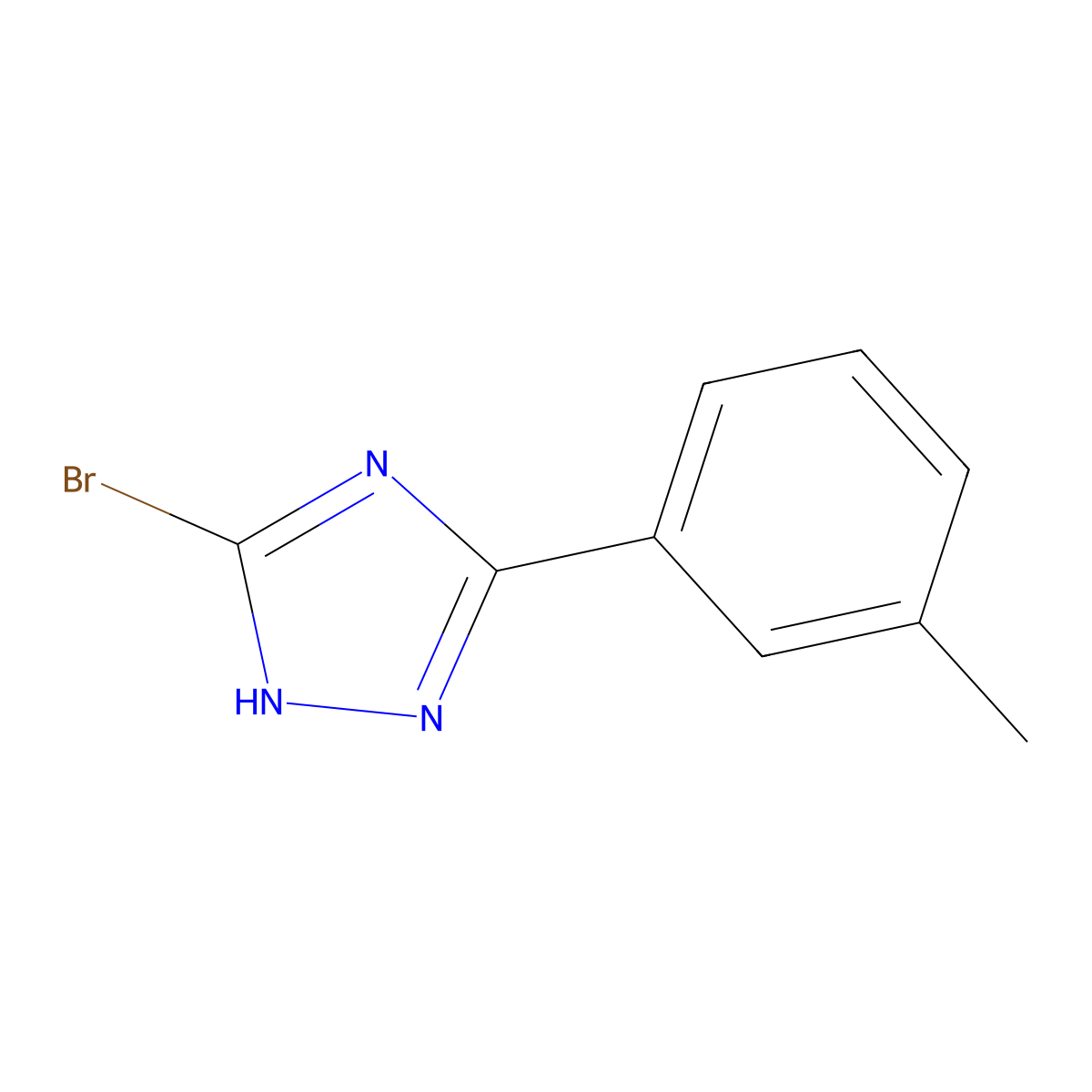 3-Bromo-5-(3-methylphenyl)-1H-1,2,4-triazole molecular structure, CAS 1227465-57-7