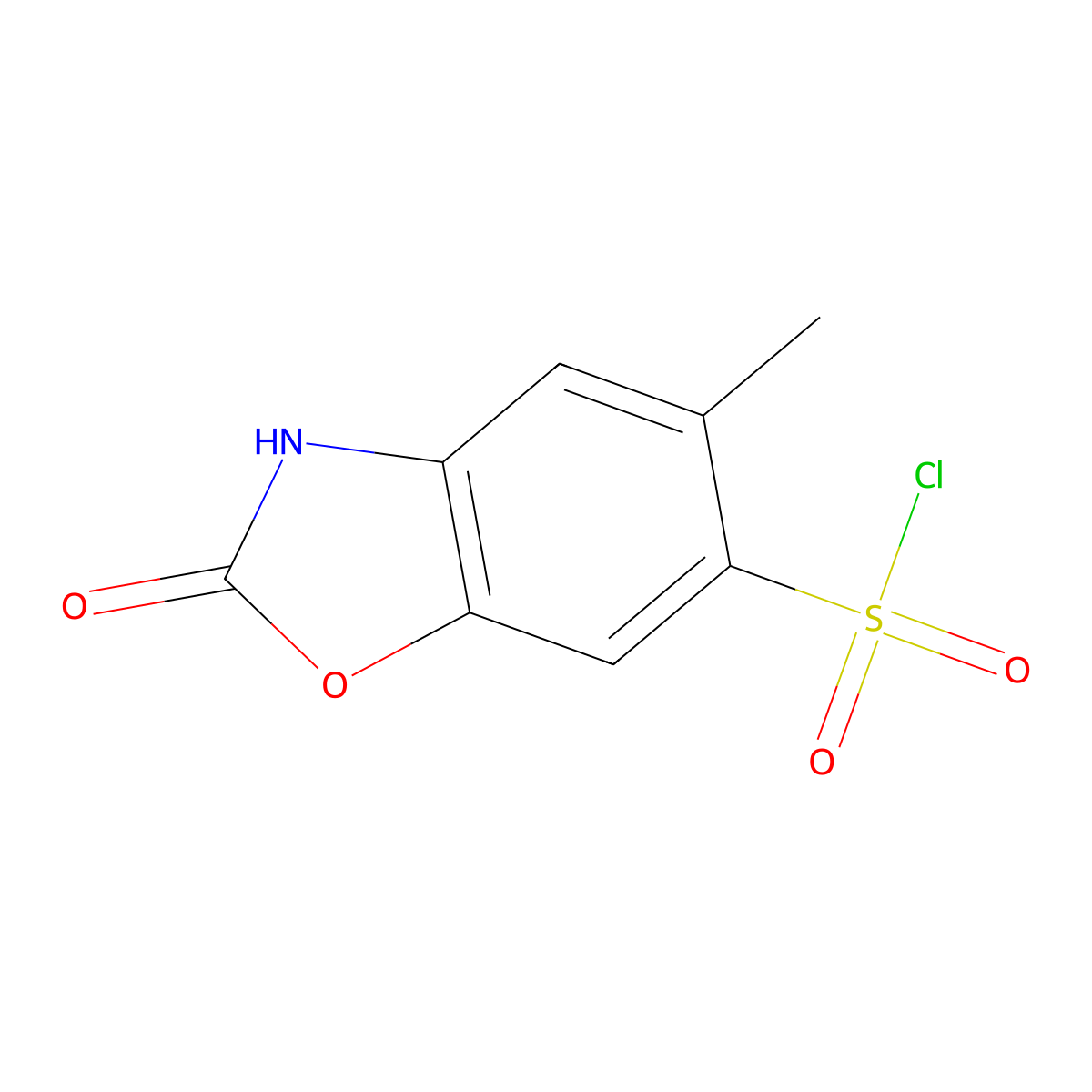 5-Methyl-2-oxo-2,3-dihydro-1,3-benzoxazole-6-sulfonyl chloride molecular structure, CAS 1227465-58-8