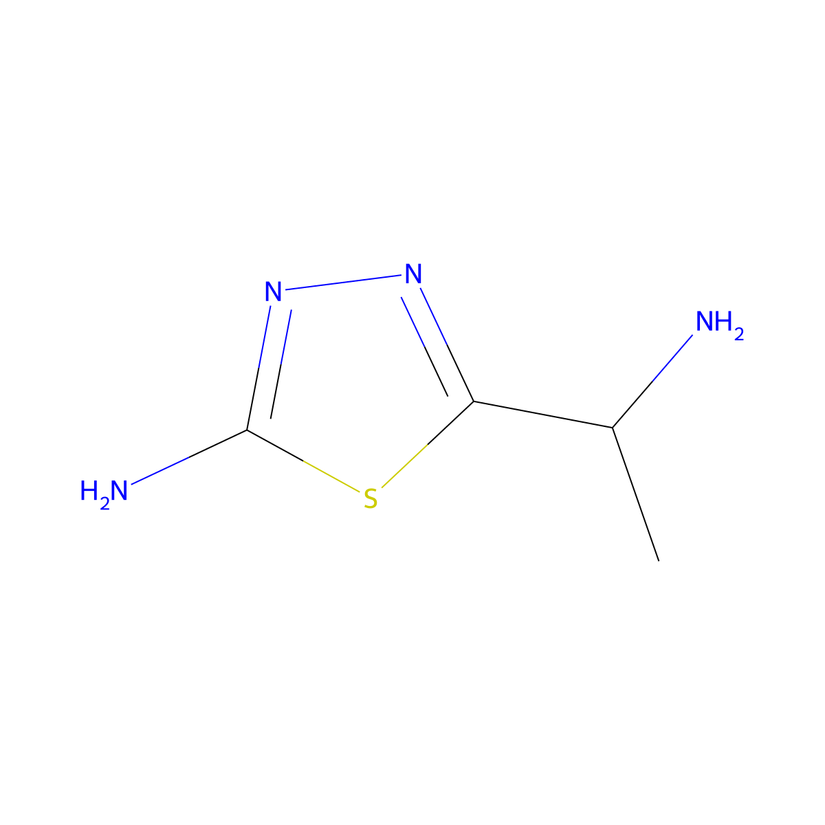 5-(1-Aminoethyl)-1,3,4-thiadiazol-2-amine molecular structure, CAS 1227465-61-3