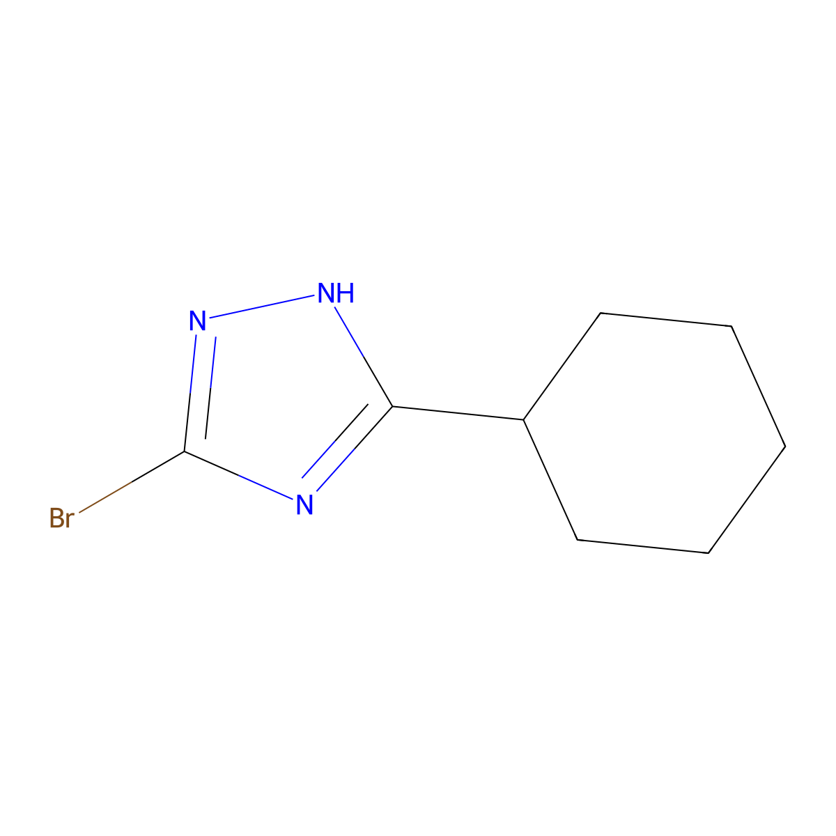3-Bromo-5-cyclohexyl-1H-1,2,4-triazole molecular structure, CAS 1227465-62-4