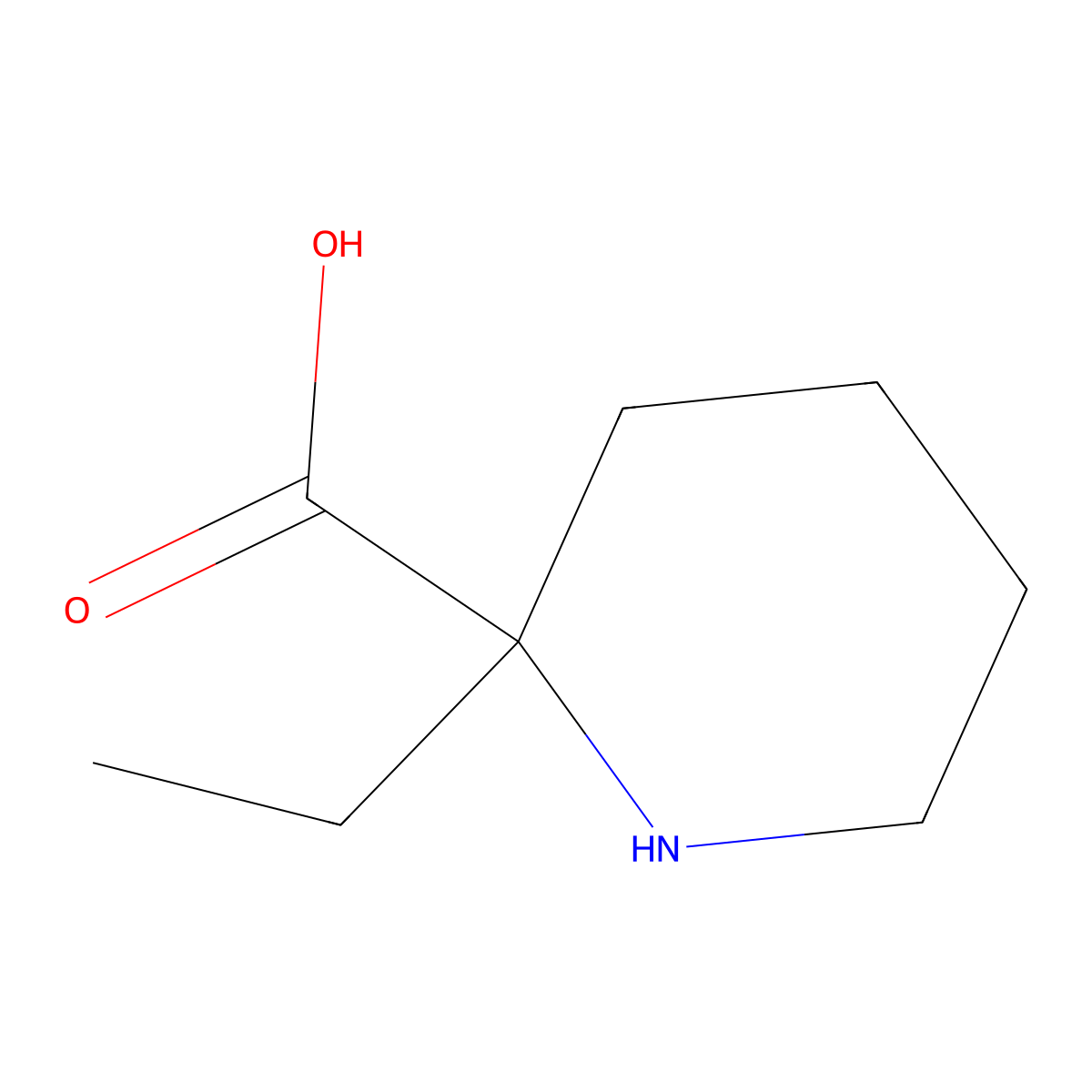2-Ethylpiperidine-2-carboxylic acid molecular structure, CAS 1227465-64-6