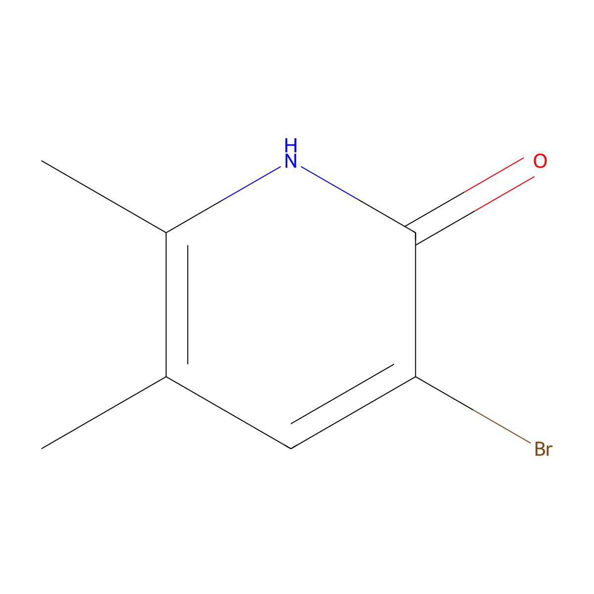 3-Bromo-5,6-dimethyl-2(1H)-pyridinone molecular structure, CAS 1227465-70-4