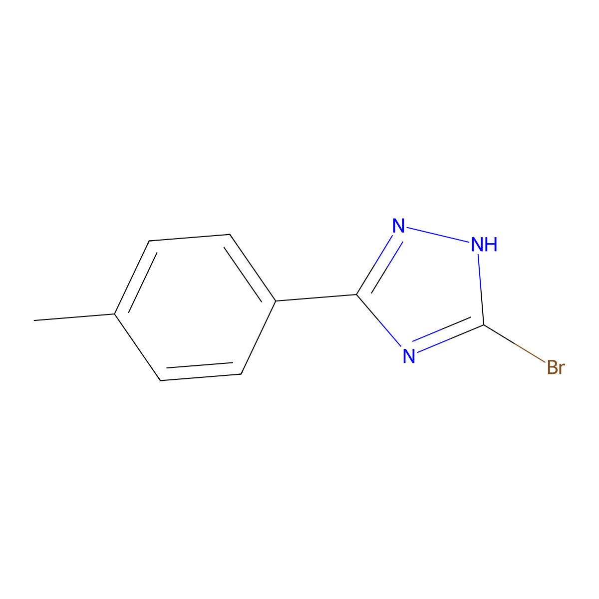 3-Bromo-5-(4-methylphenyl)-1H-1,2,4-triazole molecular structure, CAS 1227465-72-6