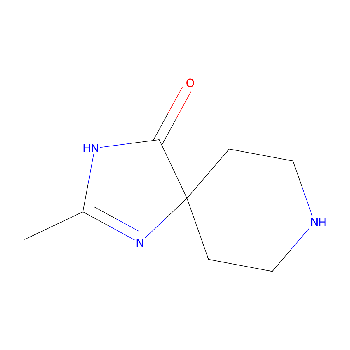 2-Methyl-1,3,8-triazaspiro[4.5]dec-1-en-4-one molecular structure, CAS 1227465-73-7