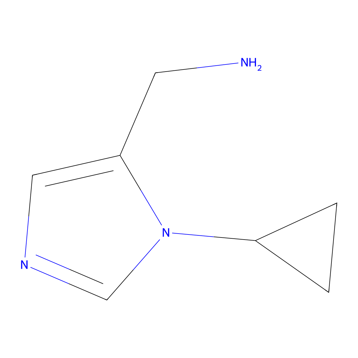 (1-Cyclopropyl-1H-imidazol-5-yl)methanamine molecular structure, CAS 1227465-77-1