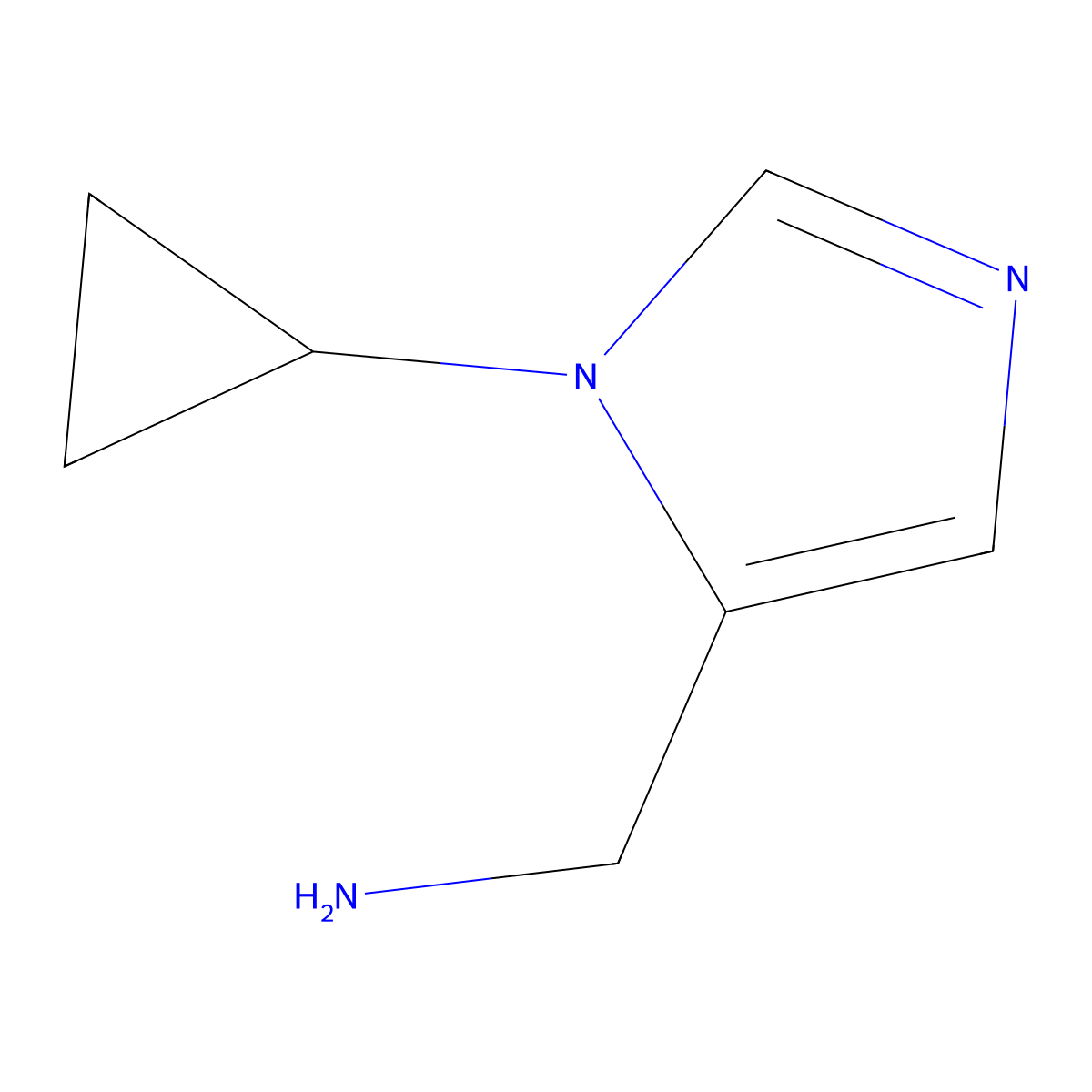 (1-Cyclopropyl-1H-imidazol-5-yl)methanamine molecular structure, CAS 1227465-77-1