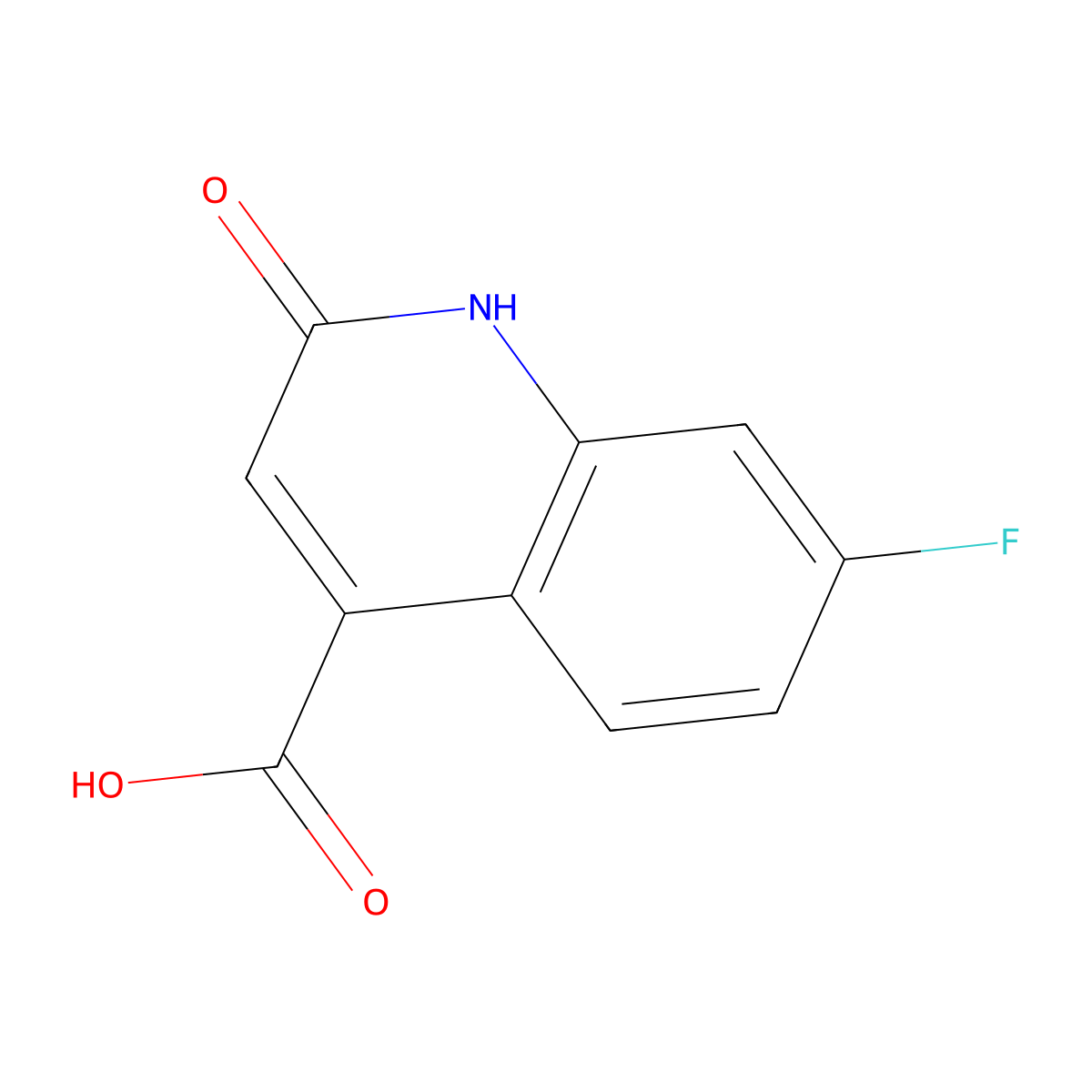 7-Fluoro-2-oxo-1,2-dihydroquinoline-4-carboxylic acid molecular structure, CAS 1227465-79-3