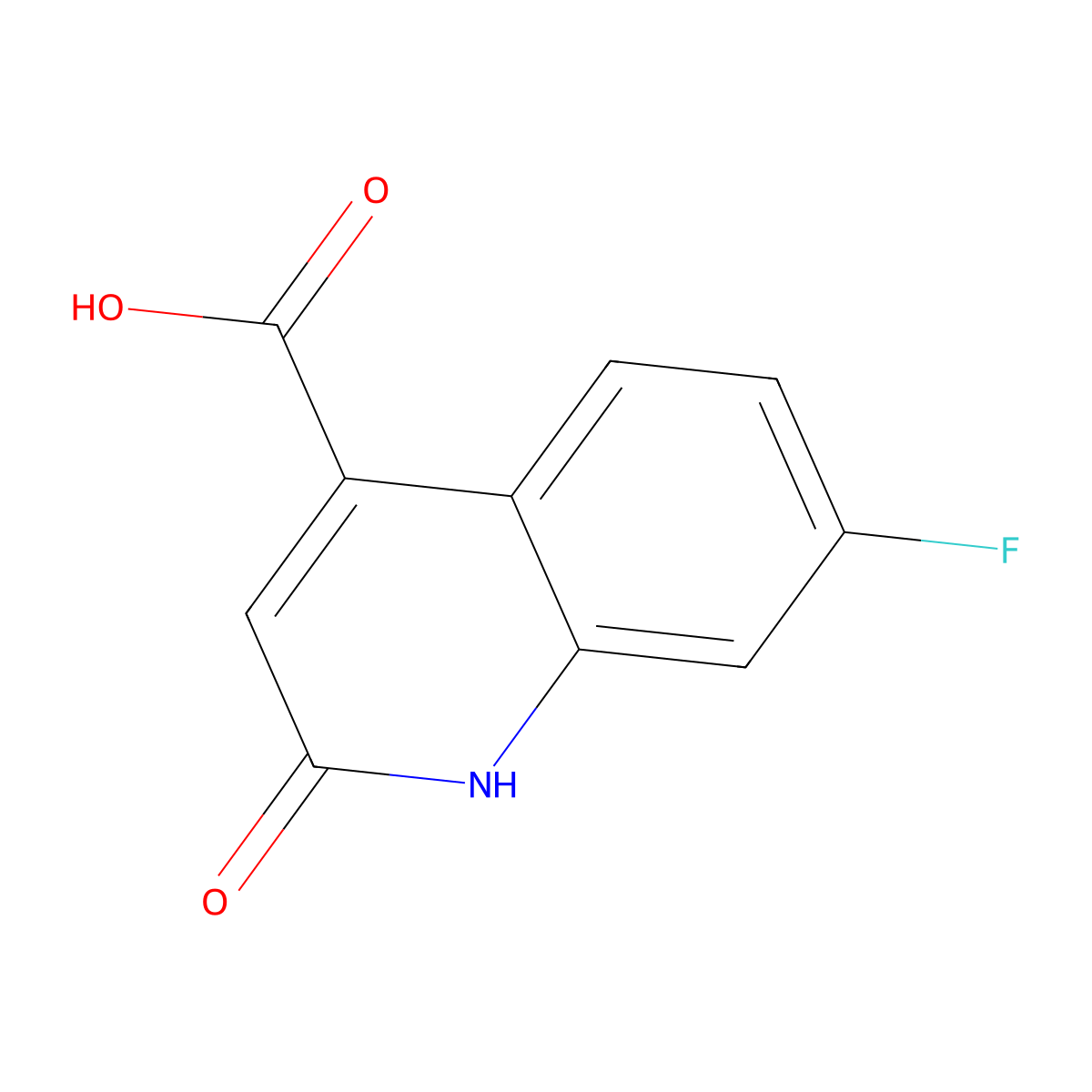7-Fluoro-2-oxo-1,2-dihydroquinoline-4-carboxylic acid molecular structure, CAS 1227465-79-3