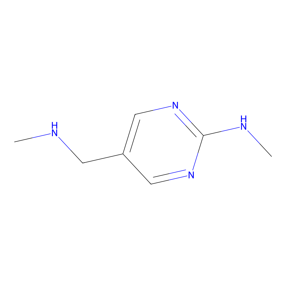 N-Methyl-5-((methylamino)methyl)pyrimidin-2-amine molecular structure, CAS 1227465-81-7