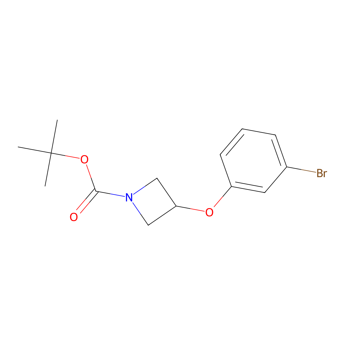 Tert-butyl 3-(3-bromophenoxy)azetidine-1-carboxylate molecular structure, CAS 1227467-04-0
