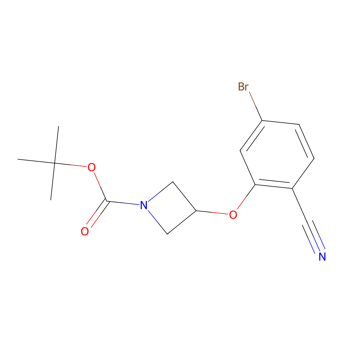 1,1-Dimethylethyl 3-(5-bromo-2-cyanophenoxy)-1-azetidinecarboxylate molecular structure, CAS 1227467-06-2