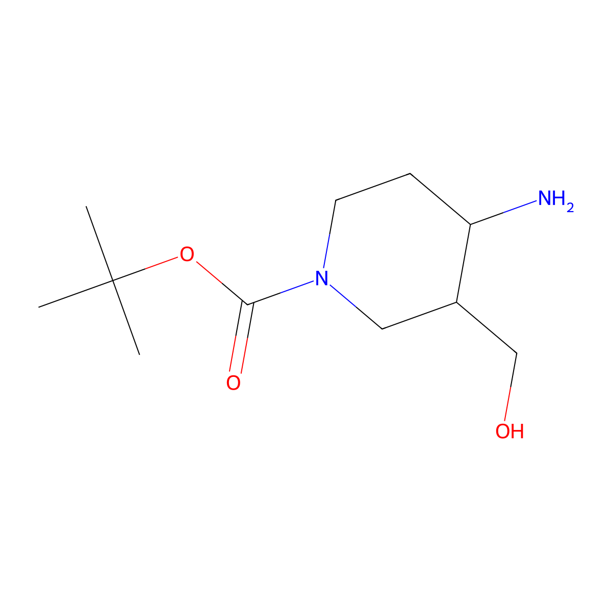 cis-1-Boc-4-amino-3-piperidinemethanol molecular structure, CAS 1227487-29-7