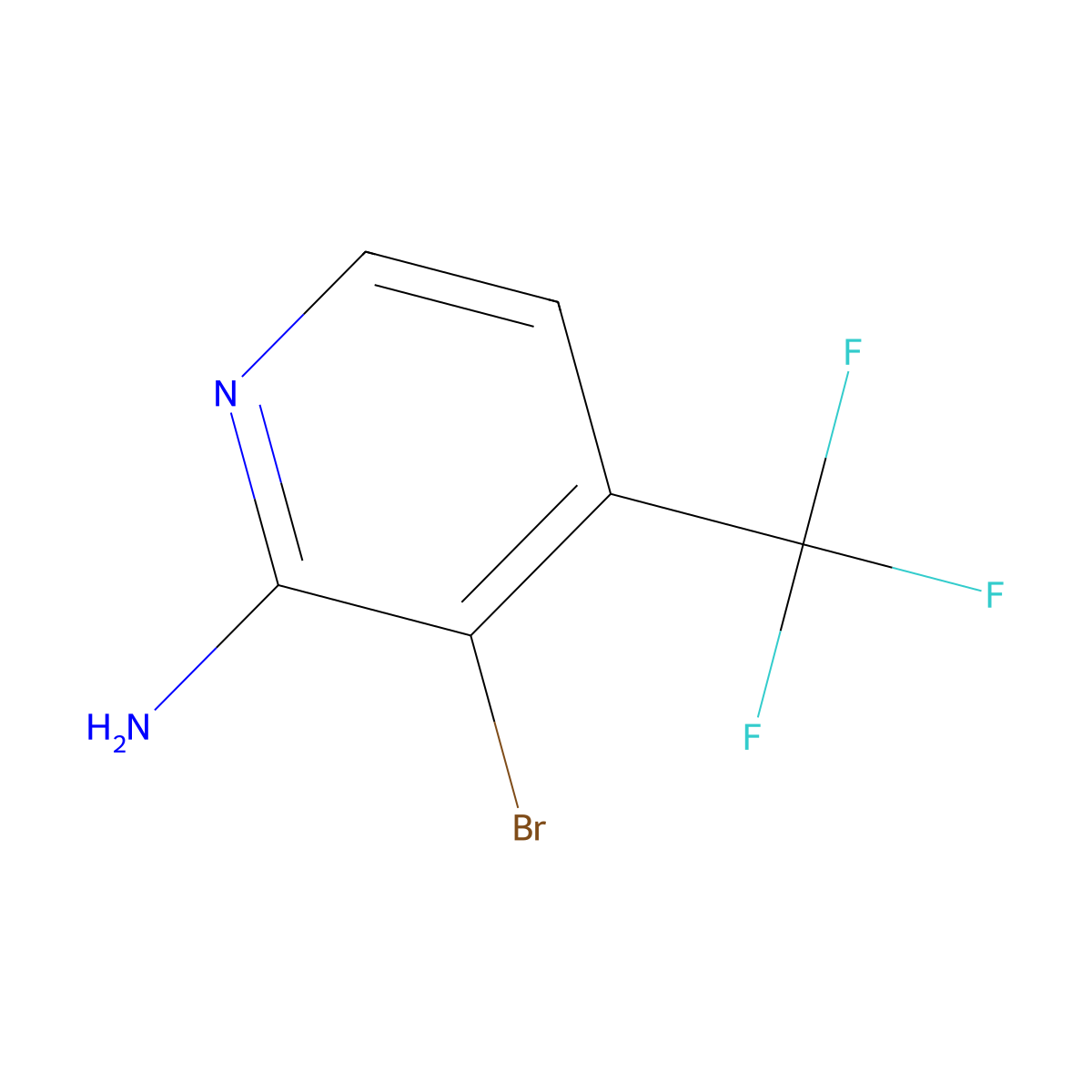 3-Bromo-4-(trifluoromethyl)pyridin-2-amine molecular structure, CAS 1227489-63-5