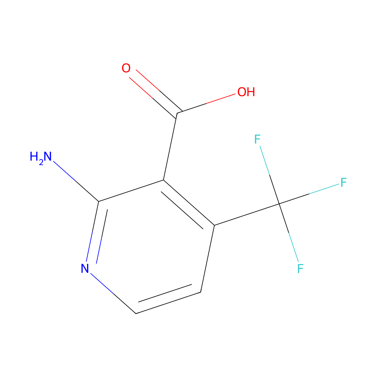 2-Amino-4-(trifluoromethyl)pyridine-3-carboxylic acid molecular structure, CAS 1227489-68-0