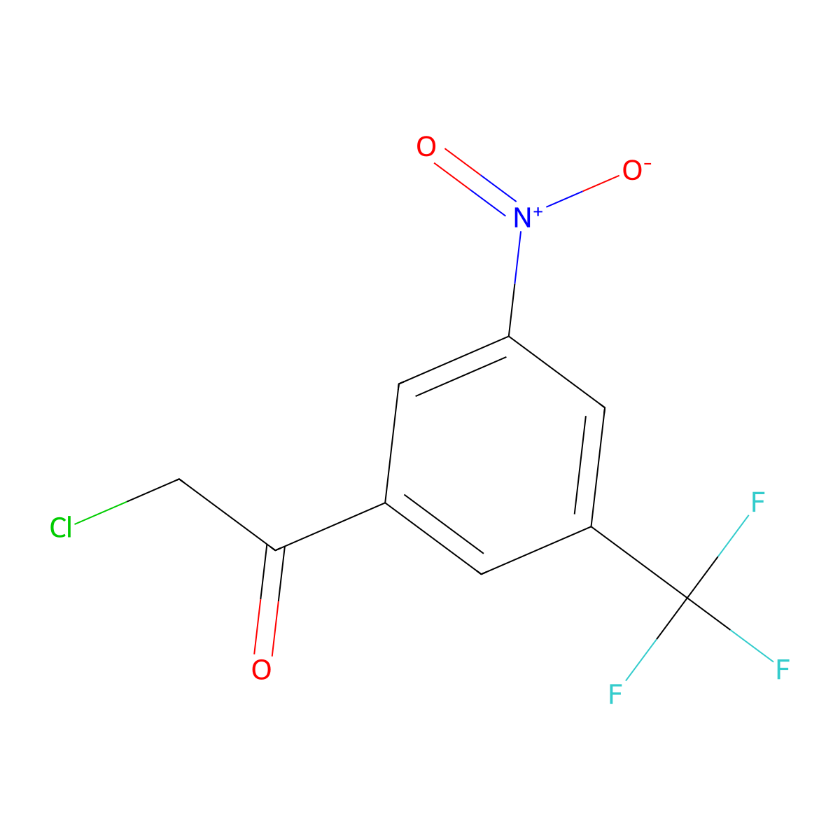 2-Chloro-1-(3-nitro-5-(trifluoromethyl)phenyl)ethanone molecular structure, CAS 1227489-80-6