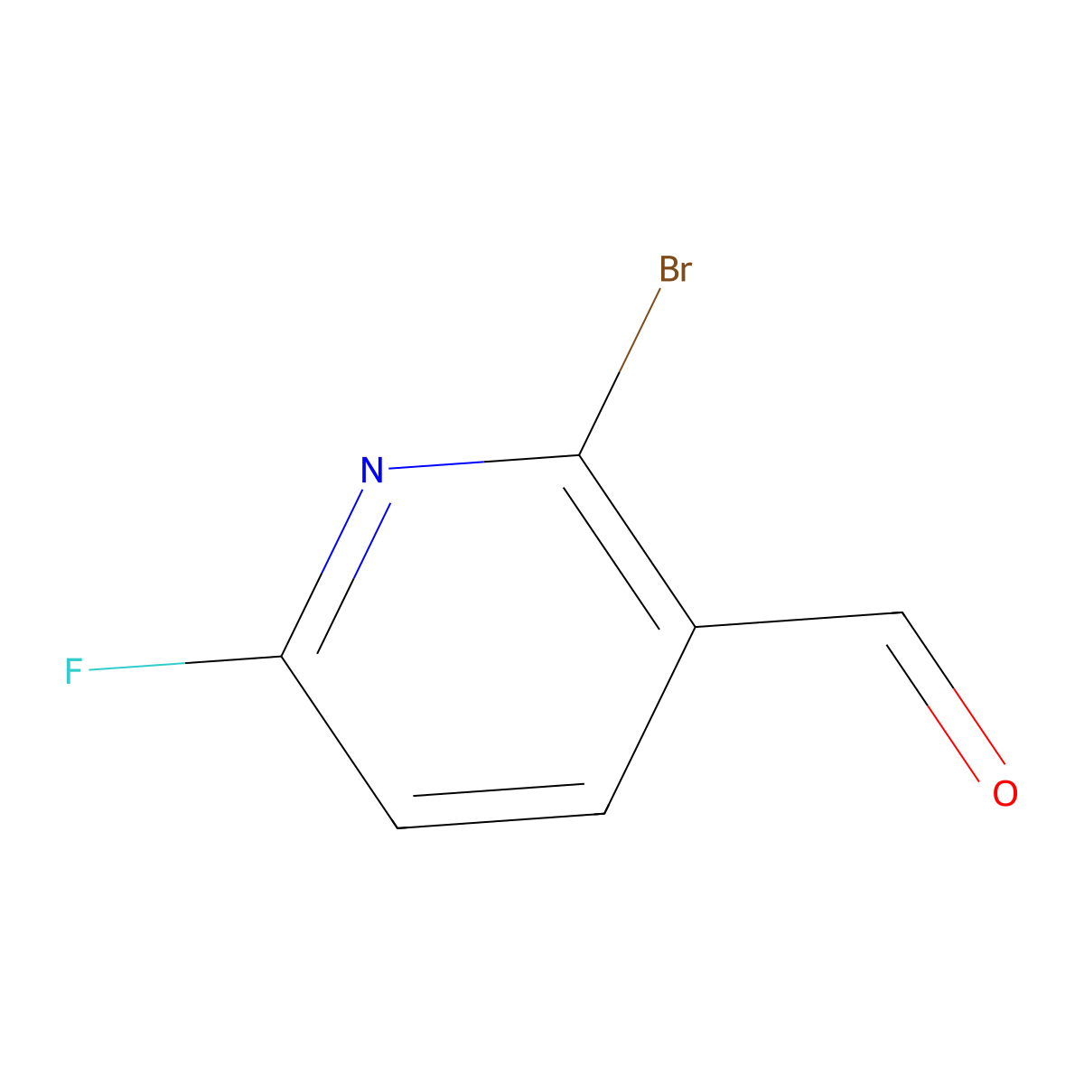 2-Bromo-6-fluoronicotinaldehyde molecular structure, CAS 1227489-86-2