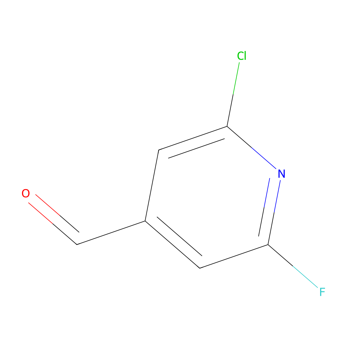 2-Chloro-6-fluoroisonicotinaldehyde molecular structure, CAS 1227489-89-5