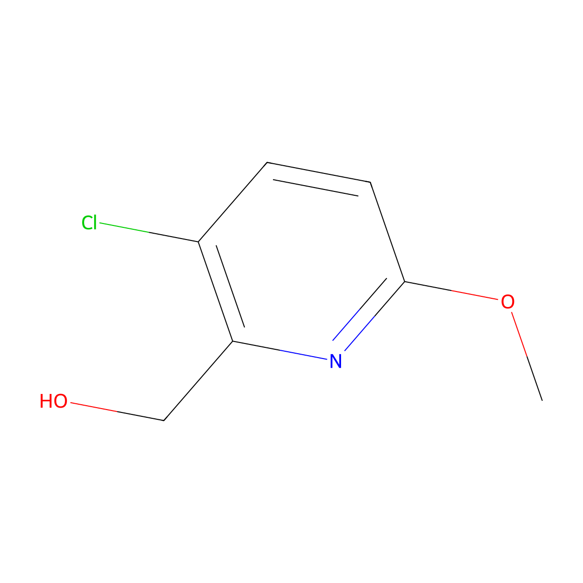 (3-Chloro-6-methoxypyridin-2-yl)methanol molecular structure, CAS 1227490-30-3