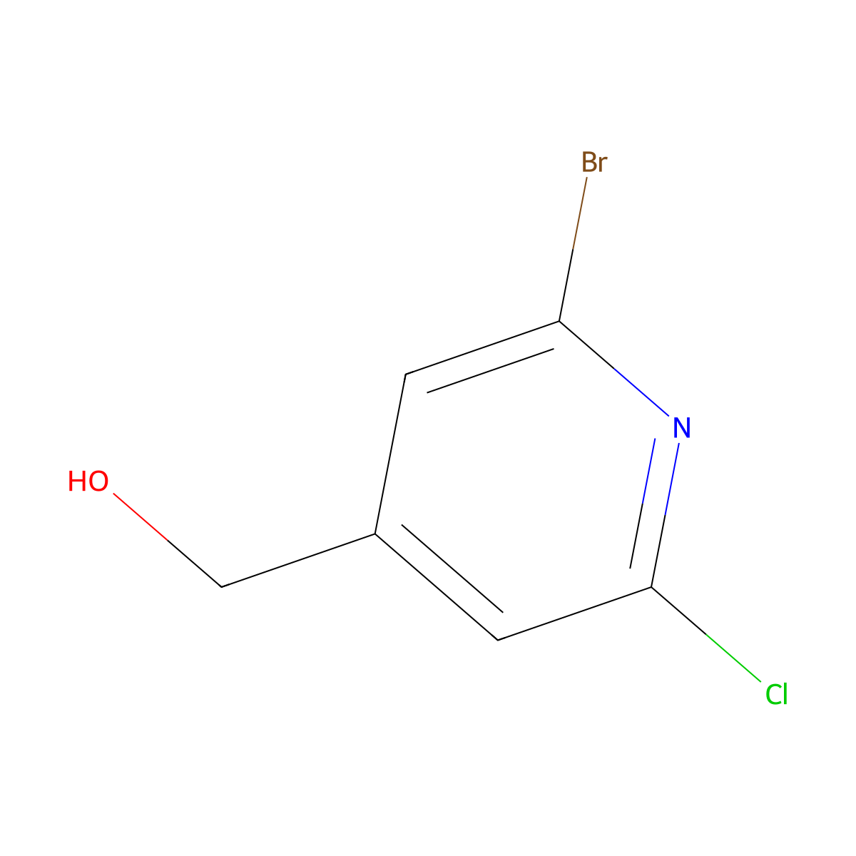 (2-Bromo-6-chloropyridin-4-yl)methanol molecular structure, CAS 1227490-36-9
