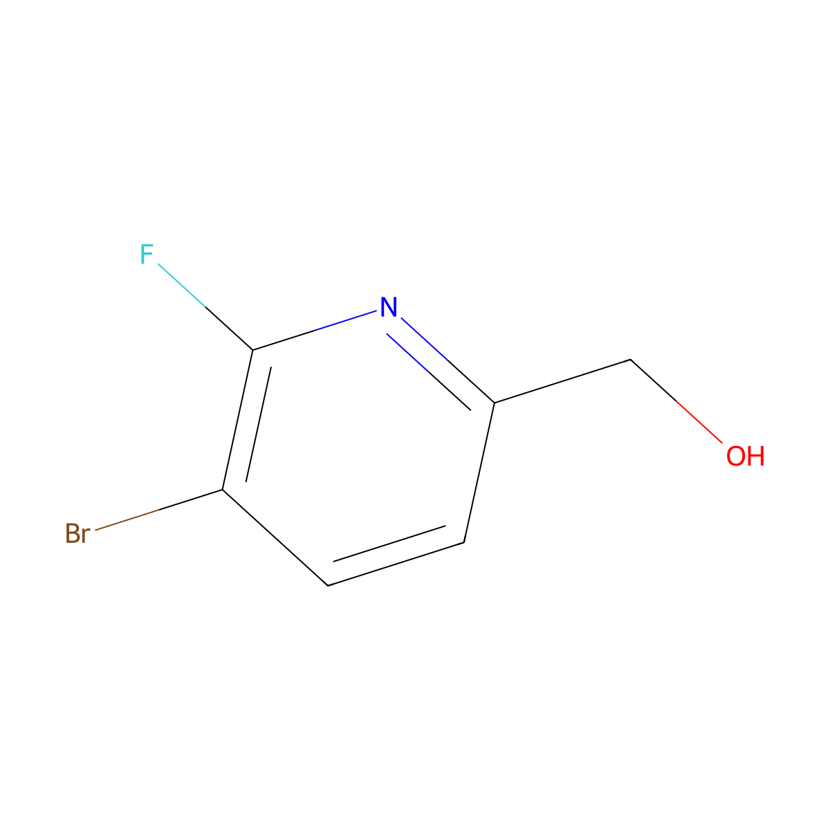 (5-Bromo-6-fluoropyridin-2-yl)methanol molecular structure, CAS 1227490-53-0