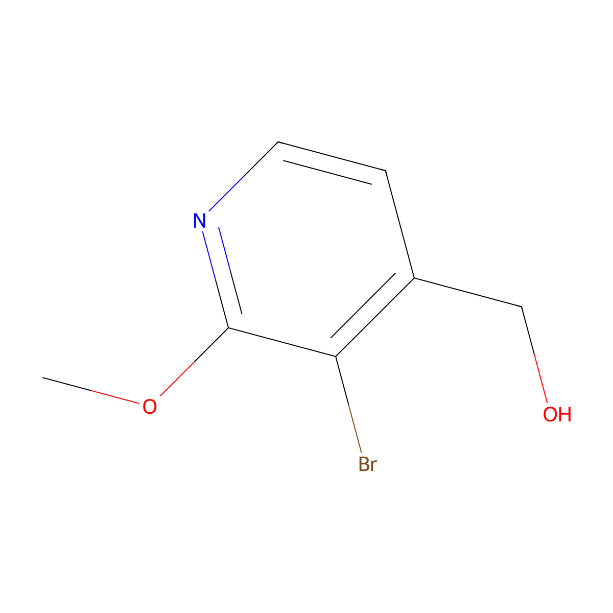 3-Bromo-2-methoxy-4-pyridinemethanol molecular structure, CAS 1227490-59-6