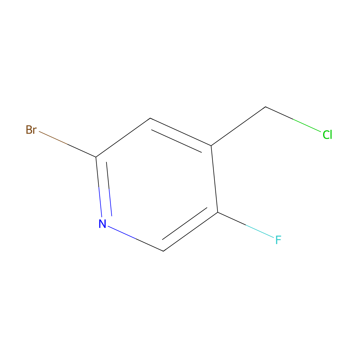 2-Bromo-4-(chloromethyl)-5-fluoropyridine molecular structure, CAS 1227493-80-2