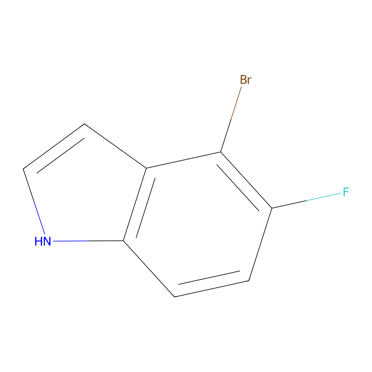 4-bromo-5-fluoro-1H-indole molecular structure, CAS 1227493-96-0