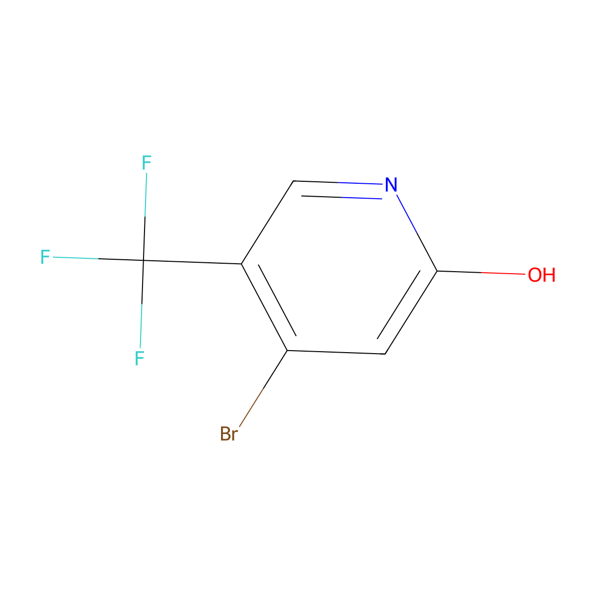 4-Bromo-5-(trifluoromethyl)pyridin-2-ol molecular structure, CAS 1227494-05-4