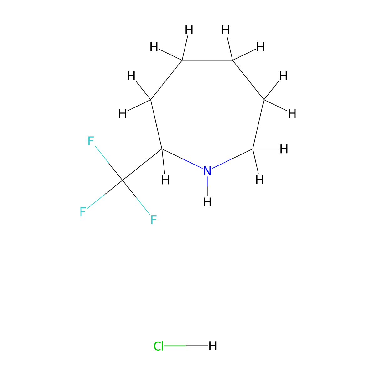 2-(Trifluoromethyl)azepane hydrochloride molecular structure, CAS 1227494-16-7