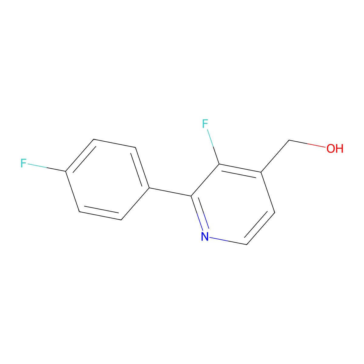 3-Fluoro-2-(4-fluorophenyl)pyridine-4-methanol molecular structure, CAS 1227494-28-1