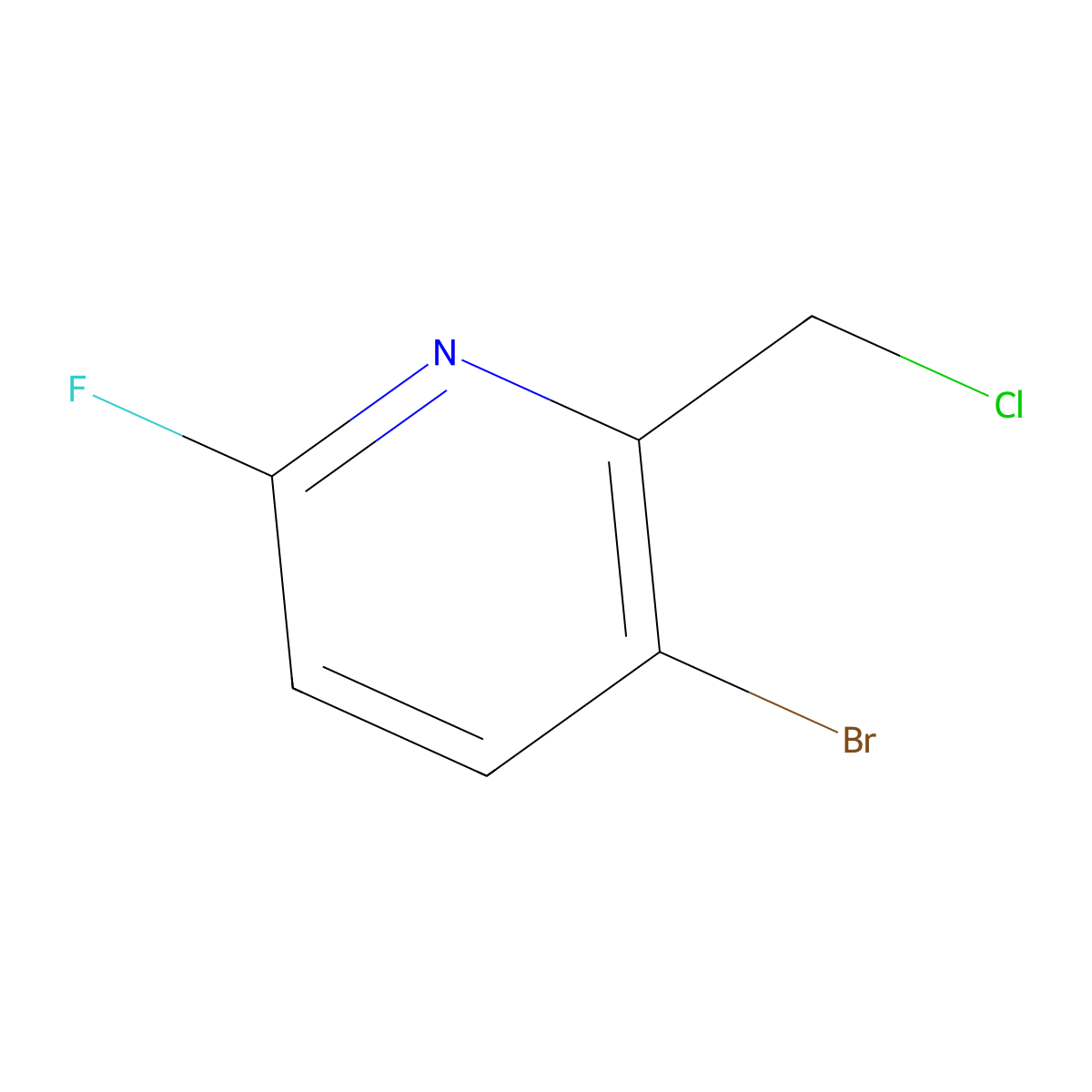 3-Bromo-2-(chloromethyl)-6-fluoropyridine molecular structure, CAS 1227496-41-4