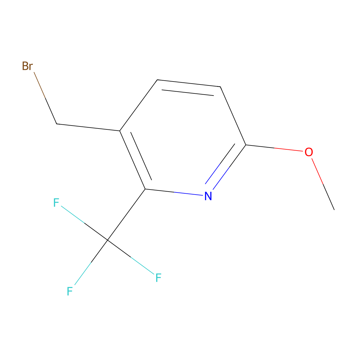 3-Bromomethyl-6-methoxy-2-(trifluoromethyl)pyridine molecular structure, CAS 1227496-52-7