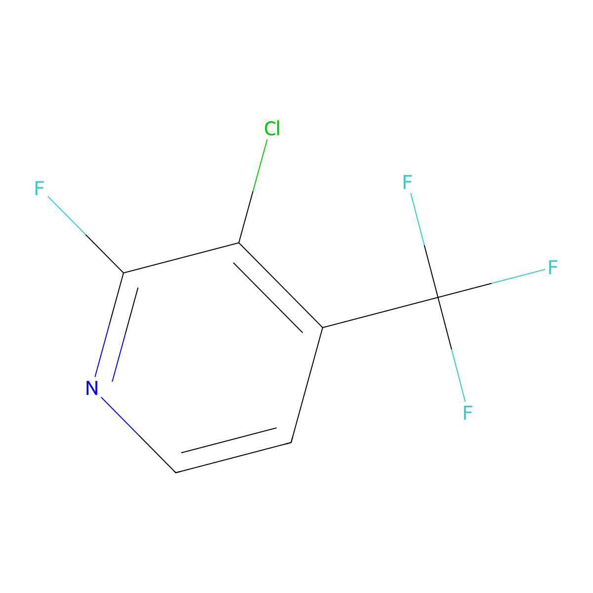 3-Chloro-2-fluoro-4-(trifluoromethyl)pyridine molecular structure, CAS 1227496-80-1