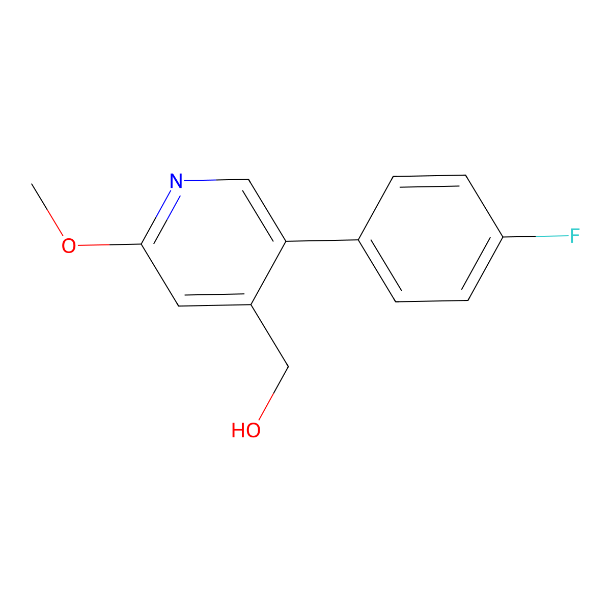 [5-(4-Fluorophenyl)-2-methoxy-4-pyridinyl]methanol molecular structure, CAS 1227496-82-3