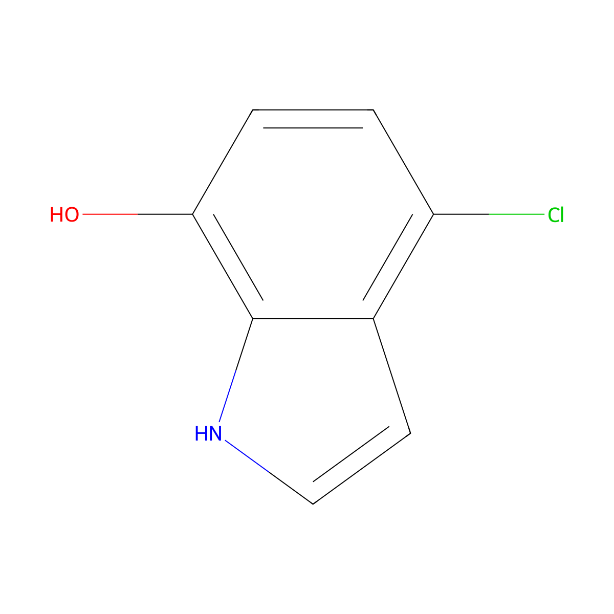 4-chloro-1H-indol-7-ol molecular structure, CAS 1227496-90-3