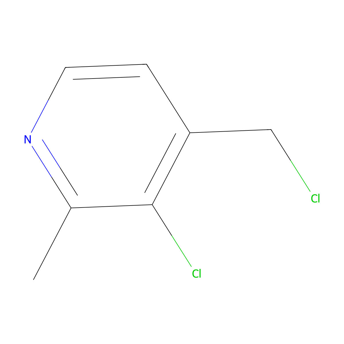 3-Chloro-4-(chloromethyl)-2-methylpyridine molecular structure, CAS 1227499-11-7