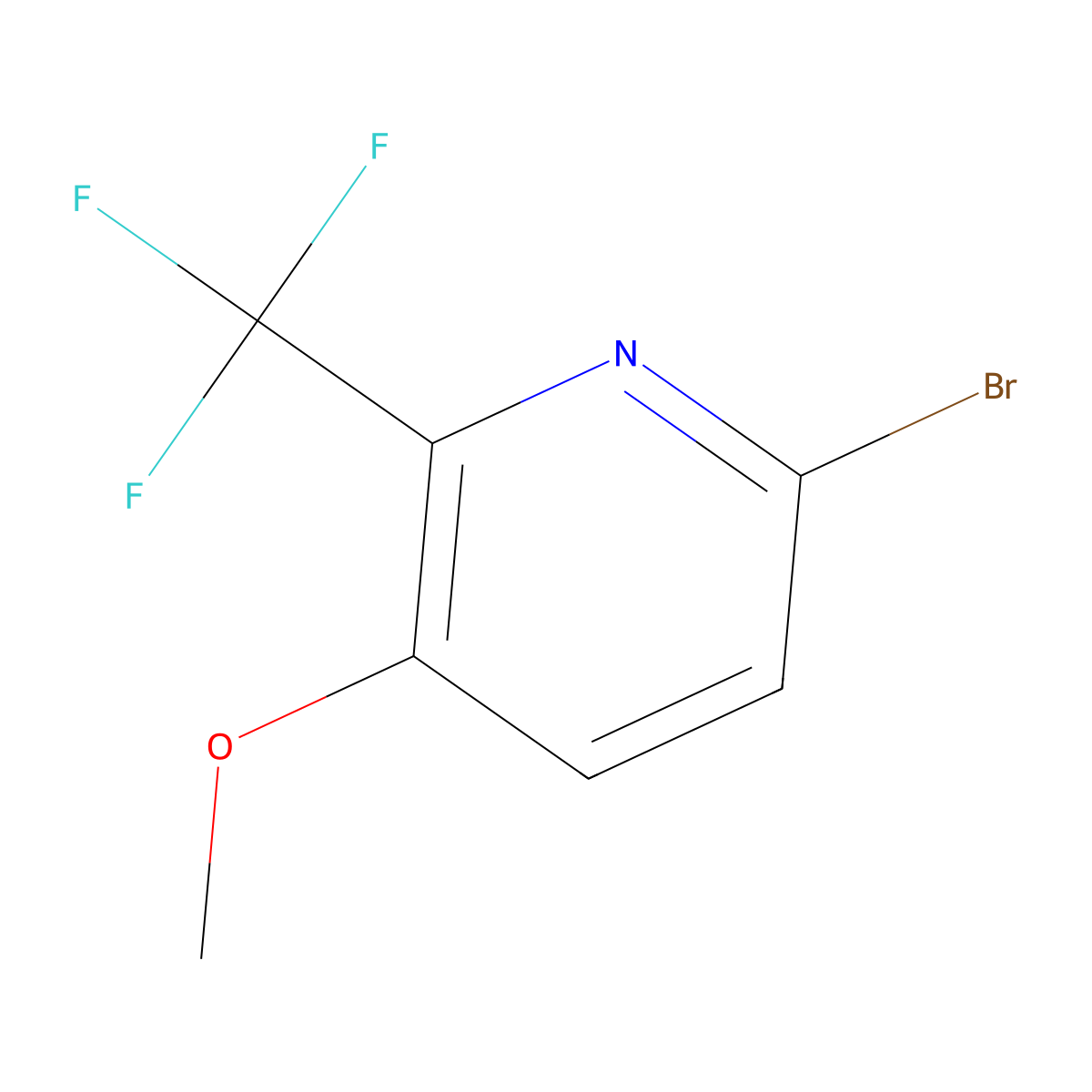 6-Bromo-3-methoxy-2-(trifluoromethyl)pyridine molecular structure, CAS 1227499-22-0