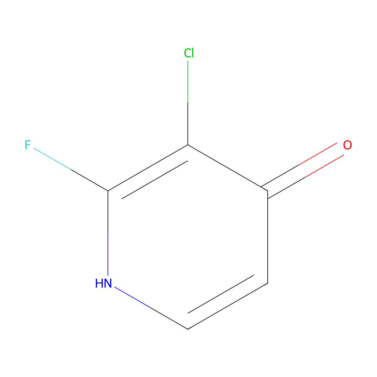 3-Chloro-2-fluoropyridin-4-OL molecular structure, CAS 1227499-28-6