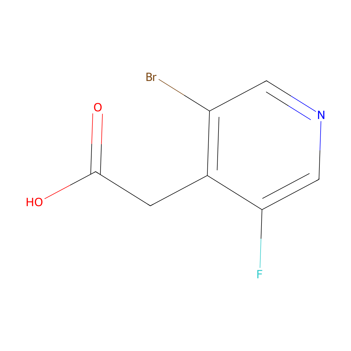 2-(3-Bromo-5-fluoropyridin-4-yl)acetic acid molecular structure, CAS 1227499-35-5