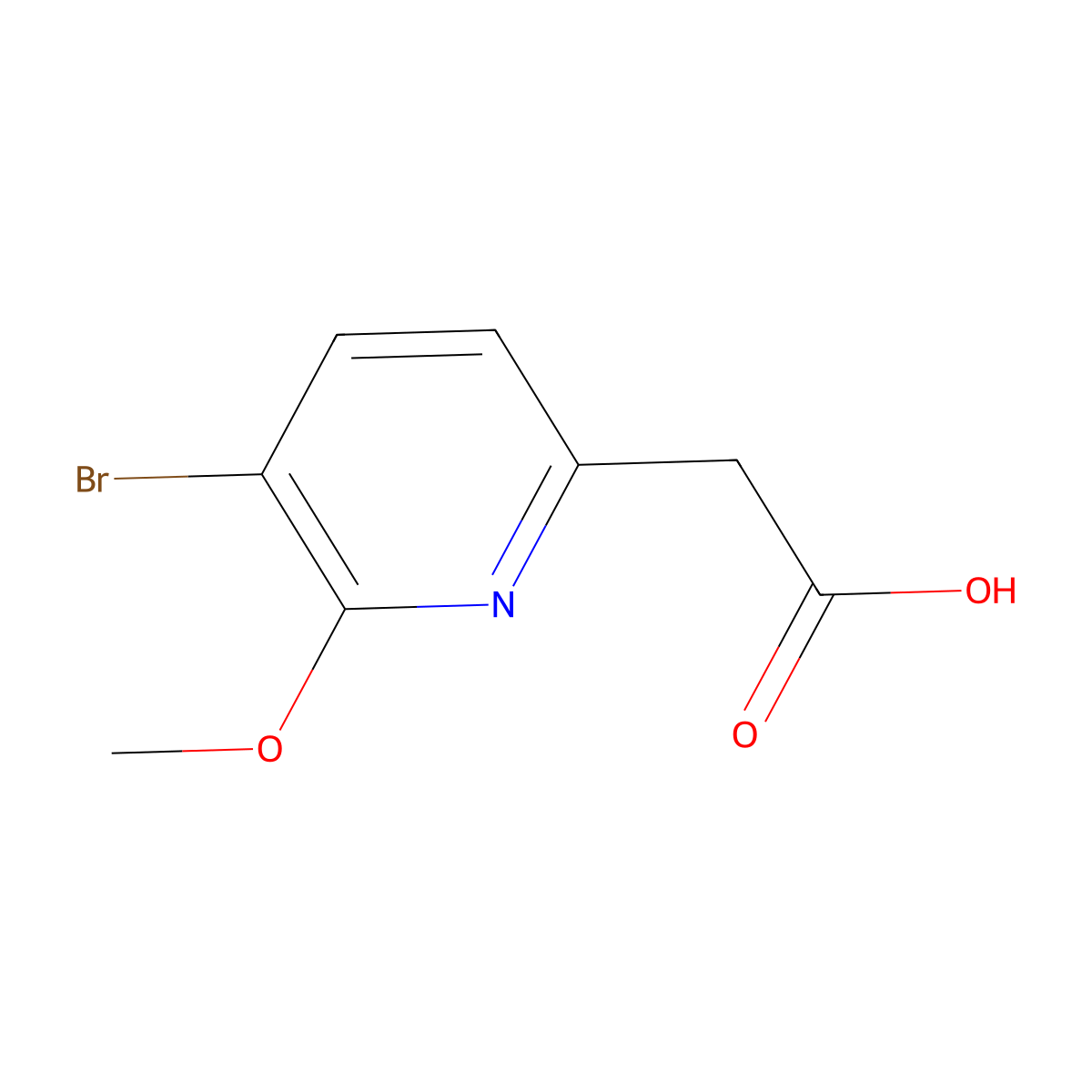 2-(5-Bromo-6-methoxypyridin-2-yl)acetic acid molecular structure, CAS 1227499-36-6