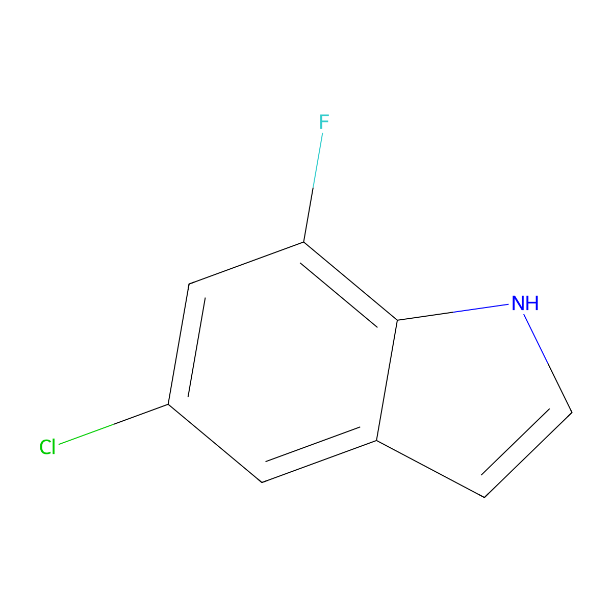 5-chloro-7-fluoro-1H-indole molecular structure, CAS 1227499-38-8