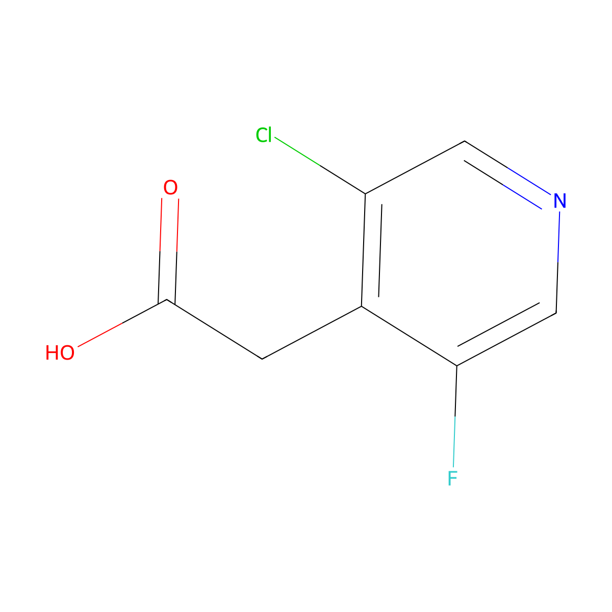 2-(3-Chloro-5-fluoropyridin-4-yl)acetic acid molecular structure, CAS 1227499-71-9