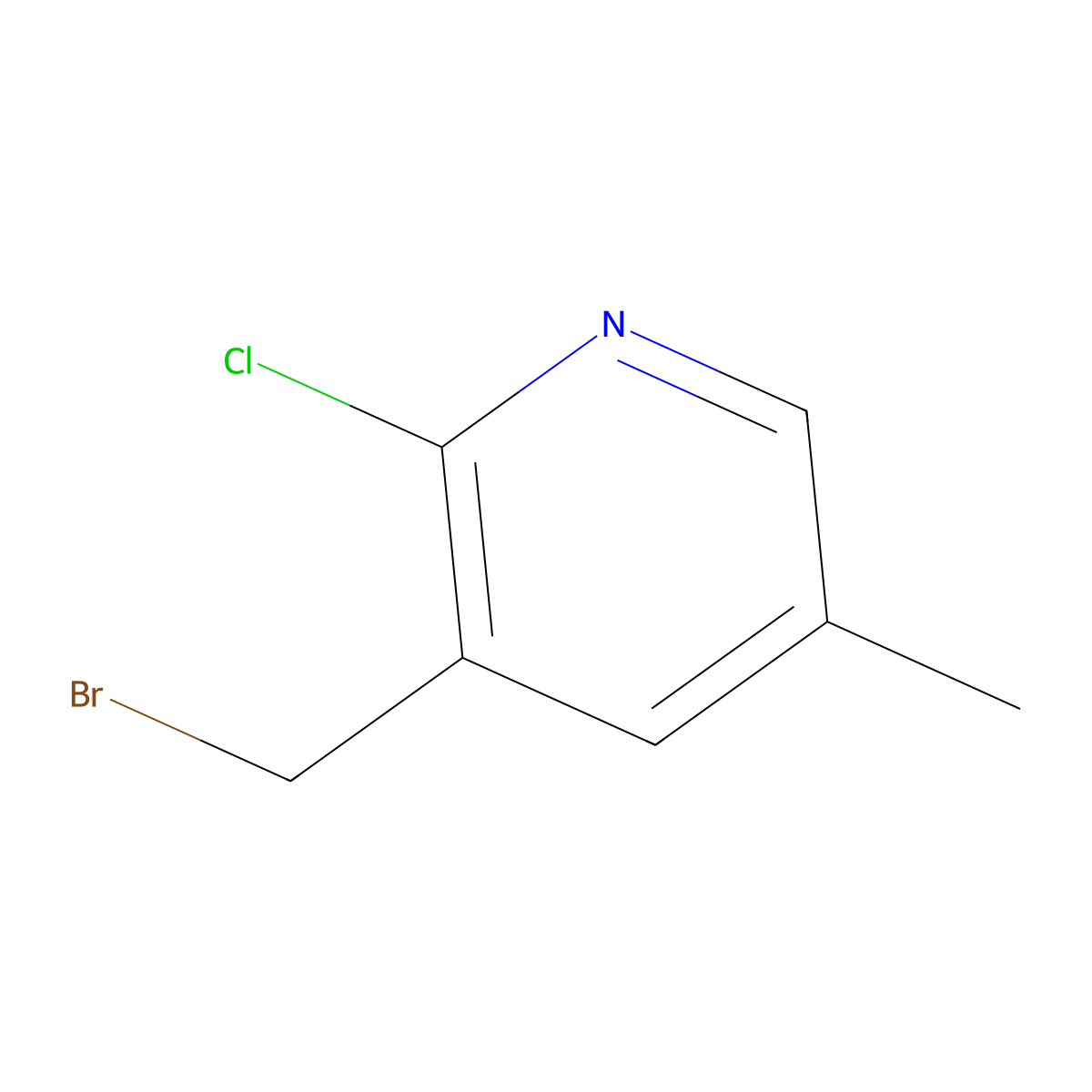 3-(Bromomethyl)-2-chloro-5-methylpyridine molecular structure, CAS 1227499-72-0
