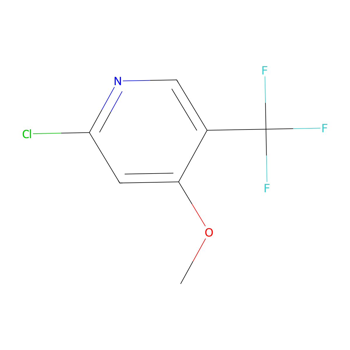2-Chloro-4-methoxy-5-(trifluoromethyl)pyridine molecular structure, CAS 1227499-99-1