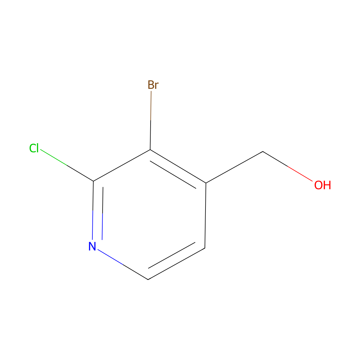 (3-Bromo-2-chloropyridin-4-yl)methanol molecular structure, CAS 1227502-15-9