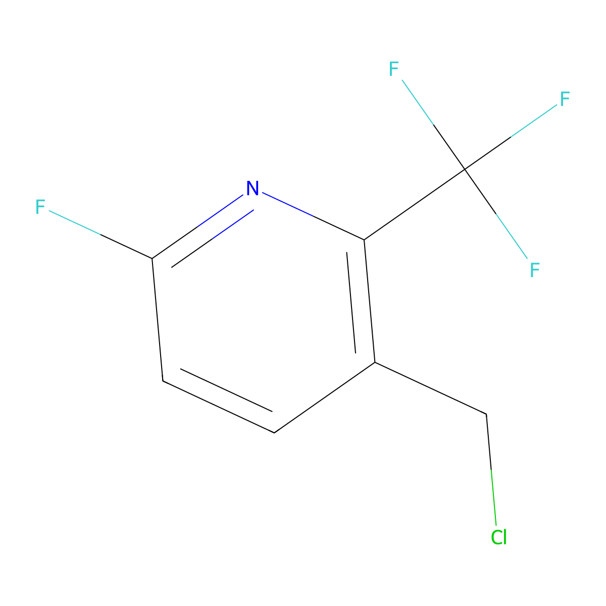 3-(Chloromethyl)-6-fluoro-2-(trifluoromethyl)pyridine molecular structure, CAS 1227502-18-2